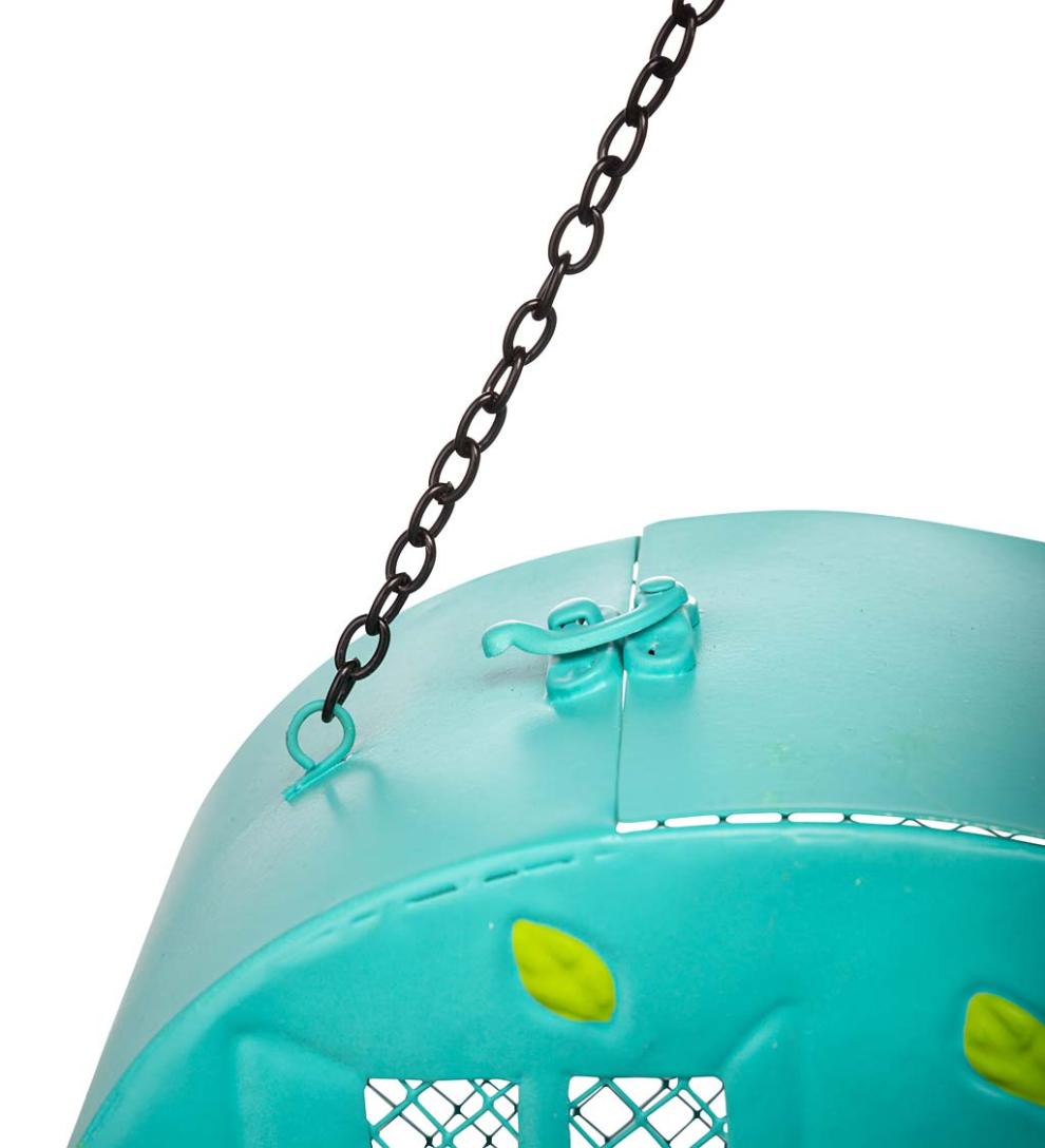 Plow &amp; Hearth Garden Accents | Yard &amp; Garden Retro Camper Mesh Bird Feeder With Hanging Chain