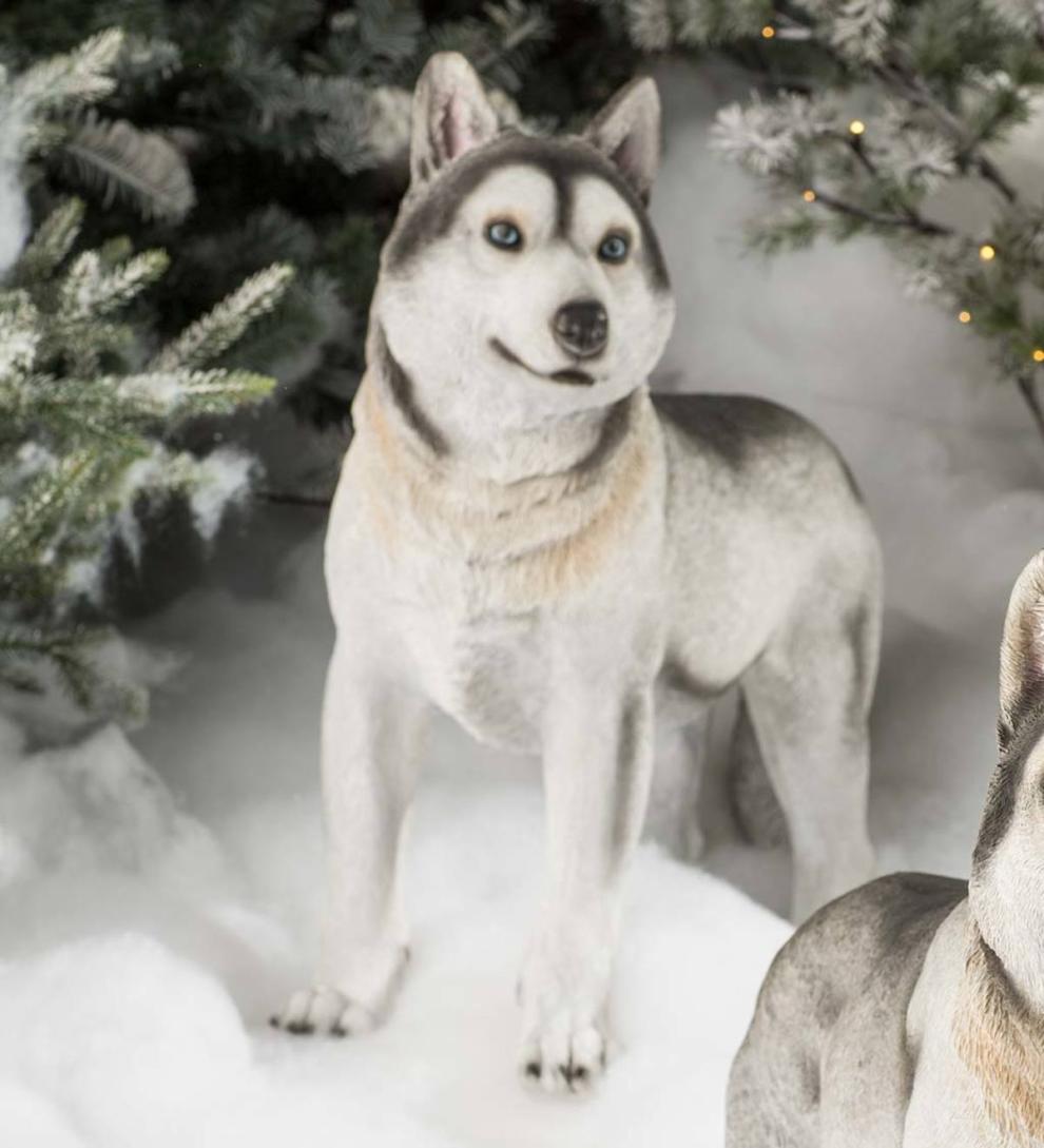 Plow &amp; Hearth Garden Accents | Yard &amp; Garden Siberian Husky Dog Statues, Set Of 2
