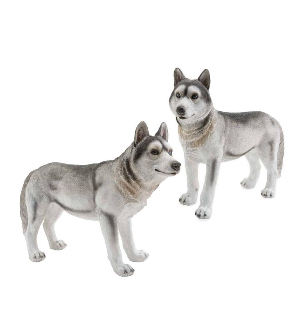 Plow &amp; Hearth Garden Accents | Yard &amp; Garden Siberian Husky Dog Statues, Set Of 2