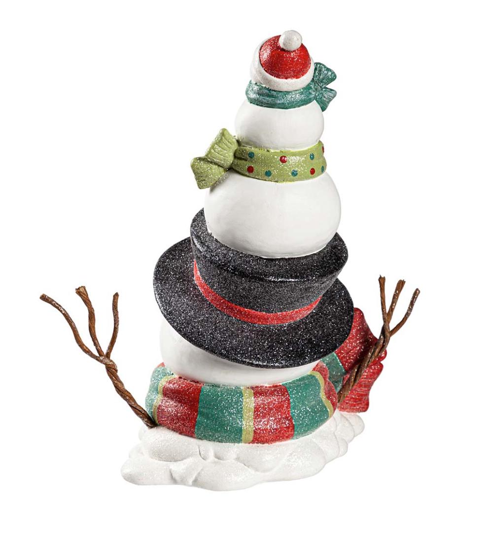 Plow &amp; Hearth Garden Accents | Yard &amp; Garden Smiling Stacked Snowman Garden Statuary