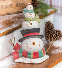Plow &amp; Hearth Garden Accents | Yard &amp; Garden Smiling Stacked Snowman Garden Statuary