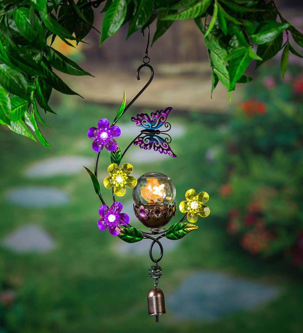 Plow &amp; Hearth Garden Accents | Yard &amp; Garden Solar Butterfly Hanging Garden Decor