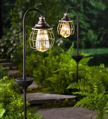 Plow &amp; Hearth Garden Accents | Yard &amp; Garden Solar Firefly Garden Pathway Lights, Set Of 2 - Copper