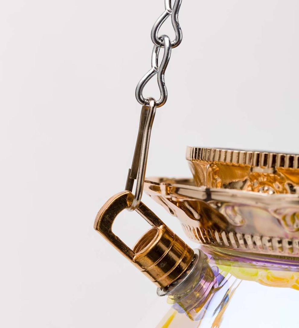 Plow &amp; Hearth Garden Accents | Yard &amp; Garden Solar Hanging Iridescent Glass Lights