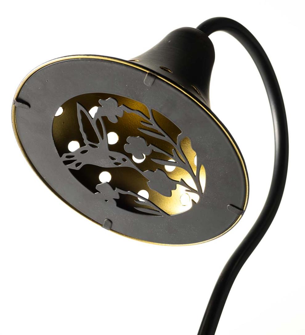 Plow &amp; Hearth Garden Accents | Yard &amp; Garden Solar Pathway Lanterns With Light Pattern, Set Of 2 - Flower