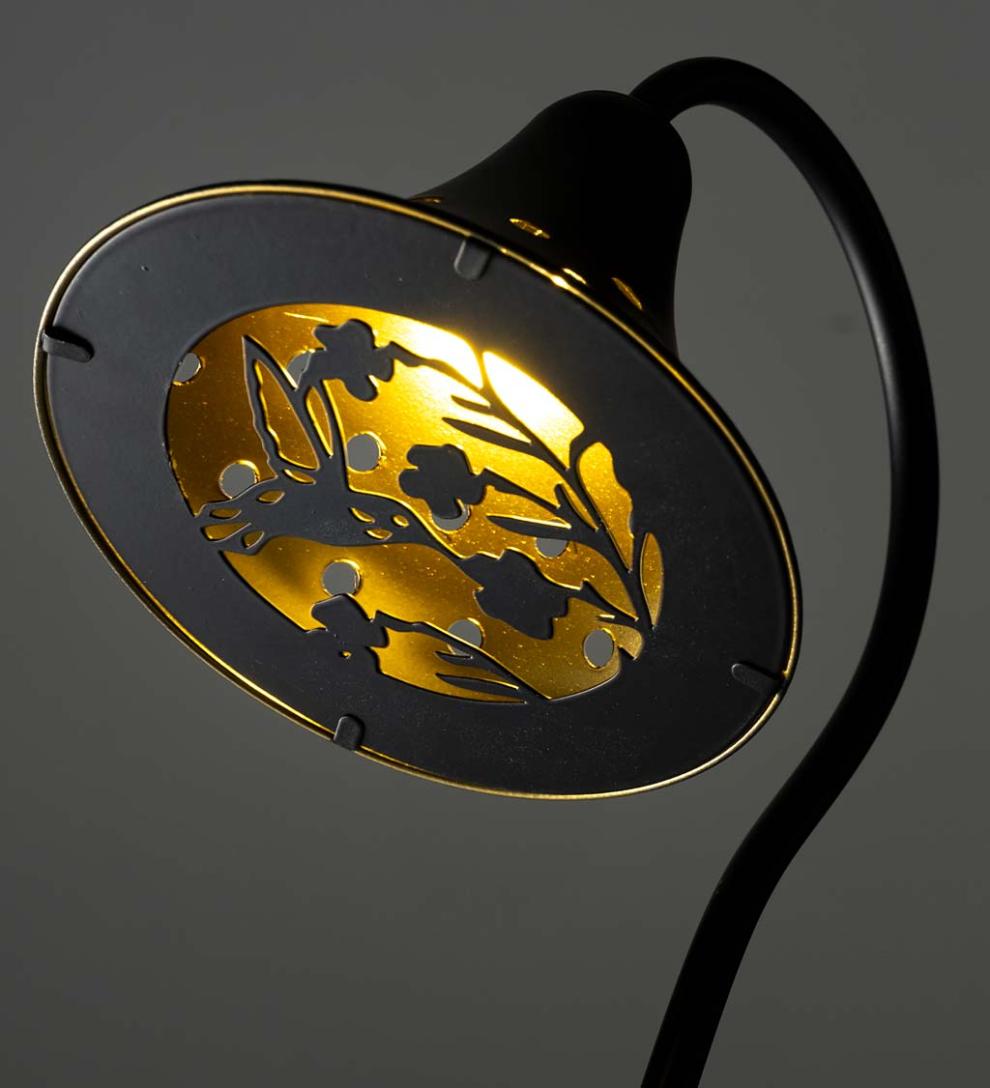 Plow &amp; Hearth Garden Accents | Yard &amp; Garden Solar Pathway Lanterns With Light Pattern, Set Of 2 - Flower