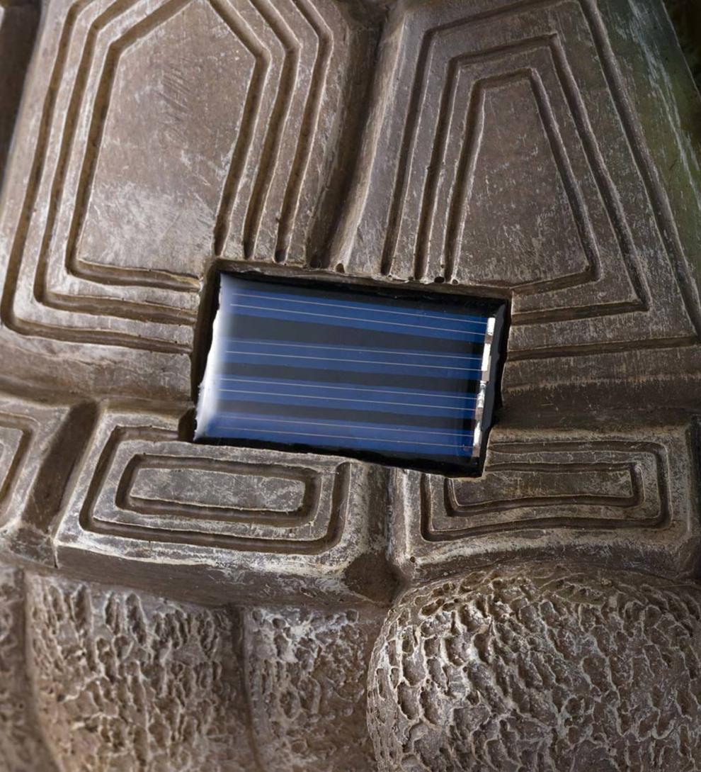 Plow &amp; Hearth Garden Accents | Yard &amp; Garden Solar Succulent Turtle Garden Statue - Turtle