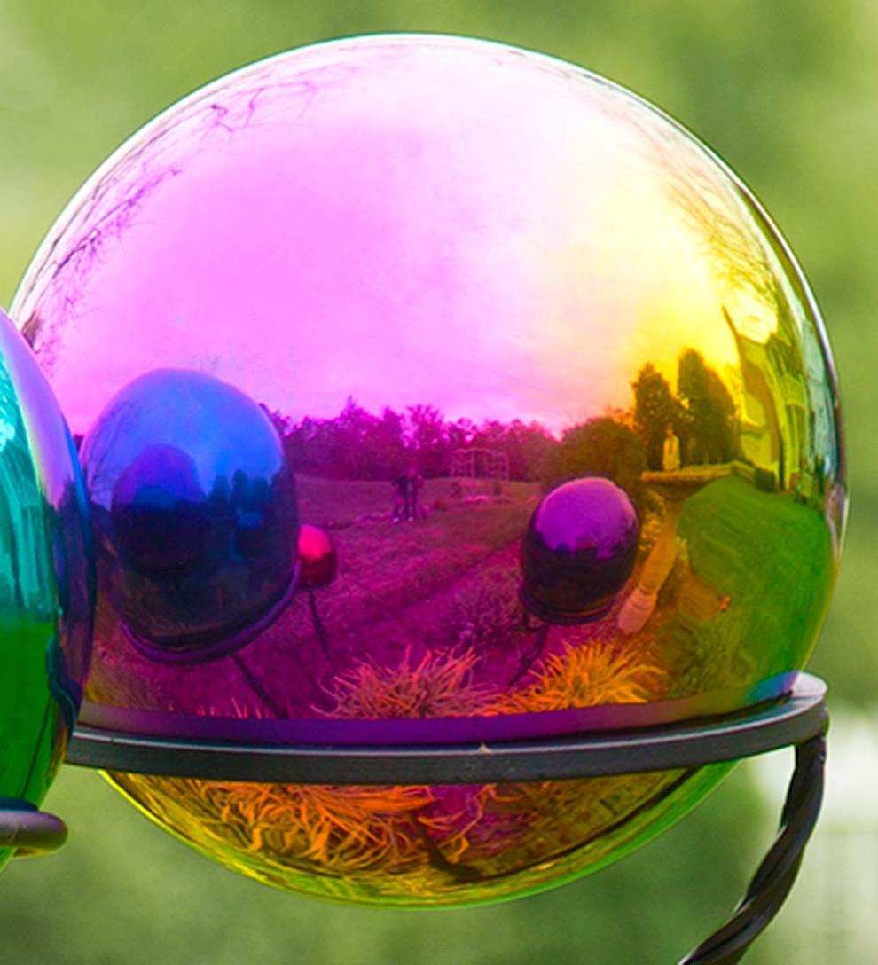 Plow &amp; Hearth Garden Accents | Yard &amp; Garden Stainless Steel Gazing Balls And Iron Display Stands