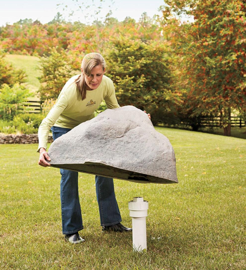 Plow &amp; Hearth Garden Accents | Yard &amp; Garden Usa-Made Medium Mock Rock® - Brown