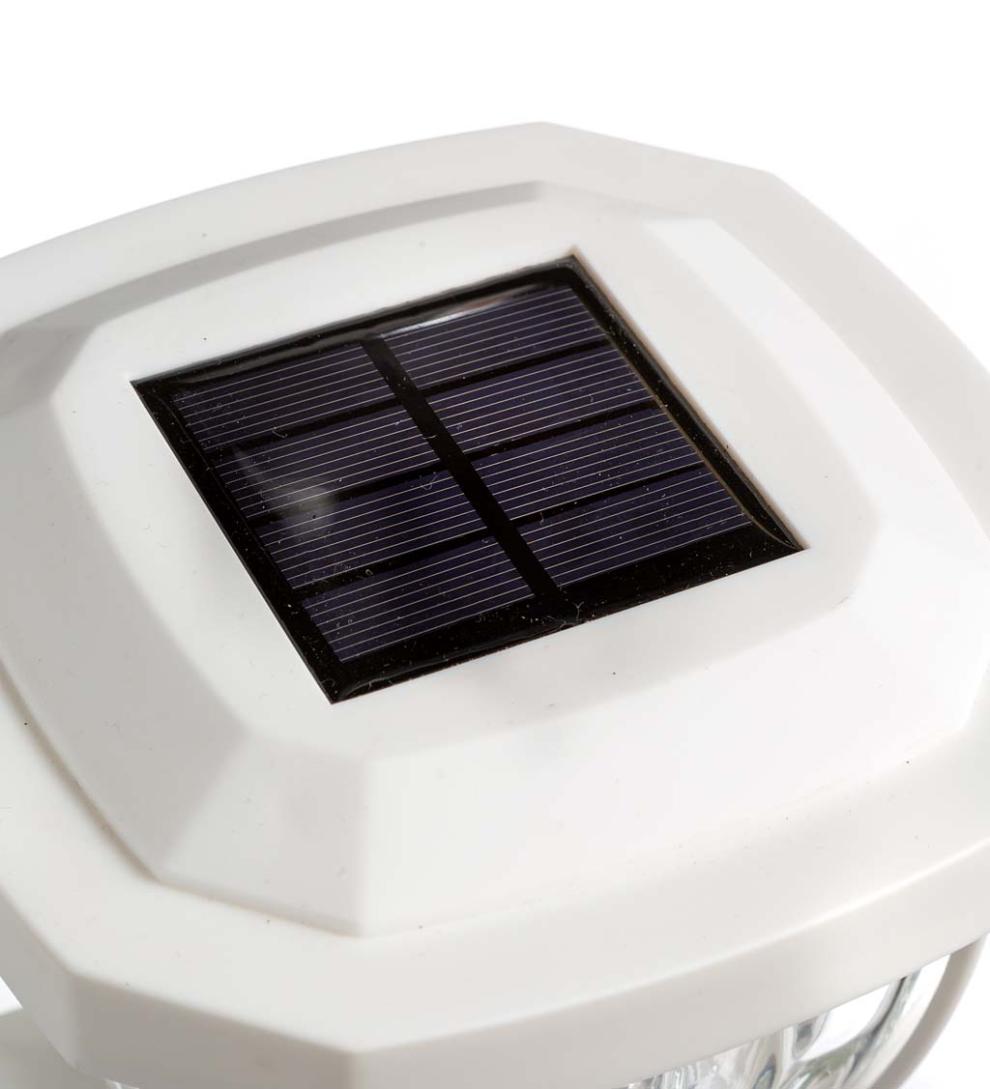 Plow &amp; Hearth Garden Accents | Yard &amp; Garden Wavy Glass Solar Post Cap Lights, Set Of 2 - Black