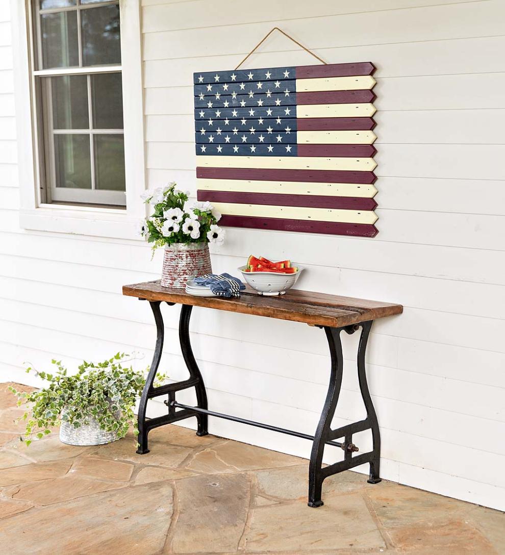 Plow &amp; Hearth Garden Accents | Yard &amp; Garden Wooden Americana Flag