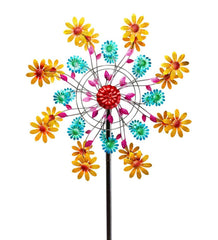 Plow &amp; Hearth Garden Accents | Yard &amp; Garden Yellow Daisy Metal Wind Spinner