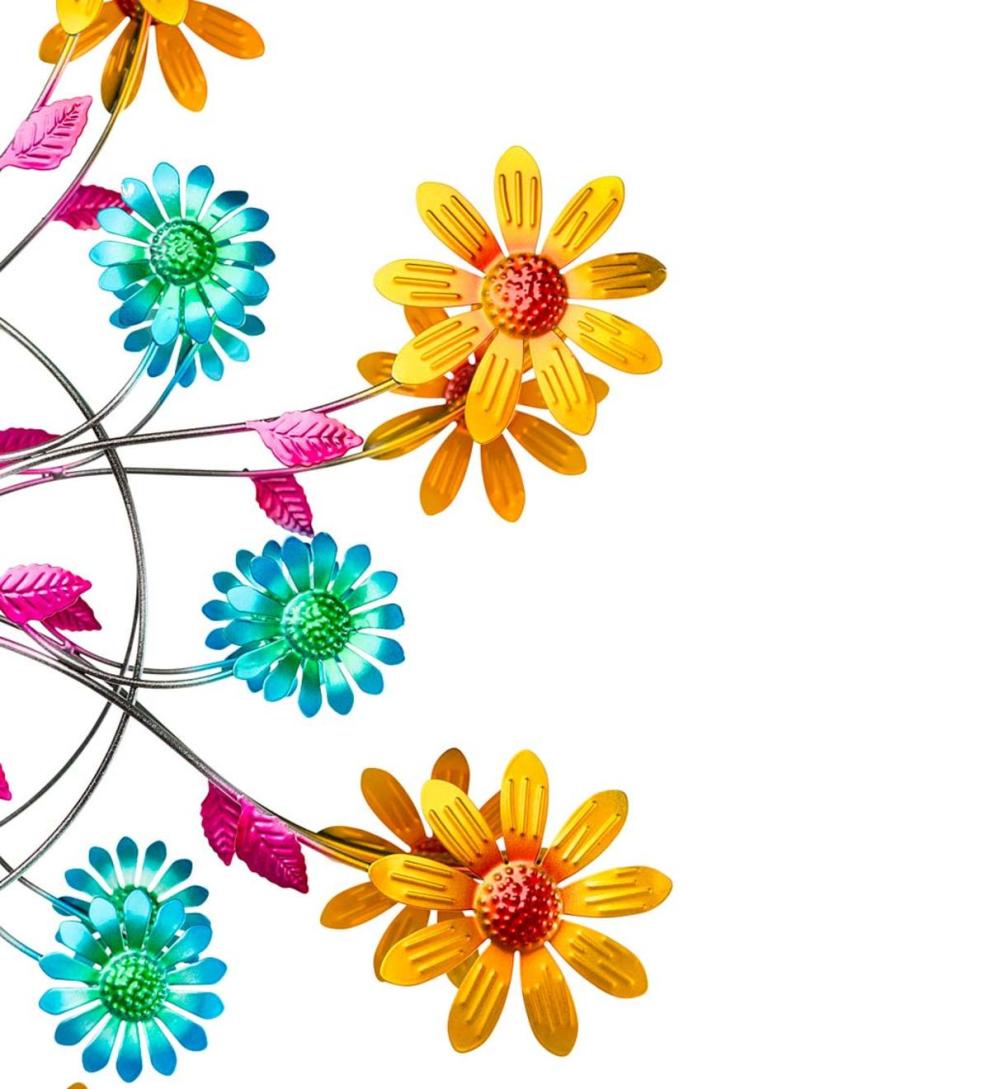 Plow &amp; Hearth Garden Accents | Yard &amp; Garden Yellow Daisy Metal Wind Spinner