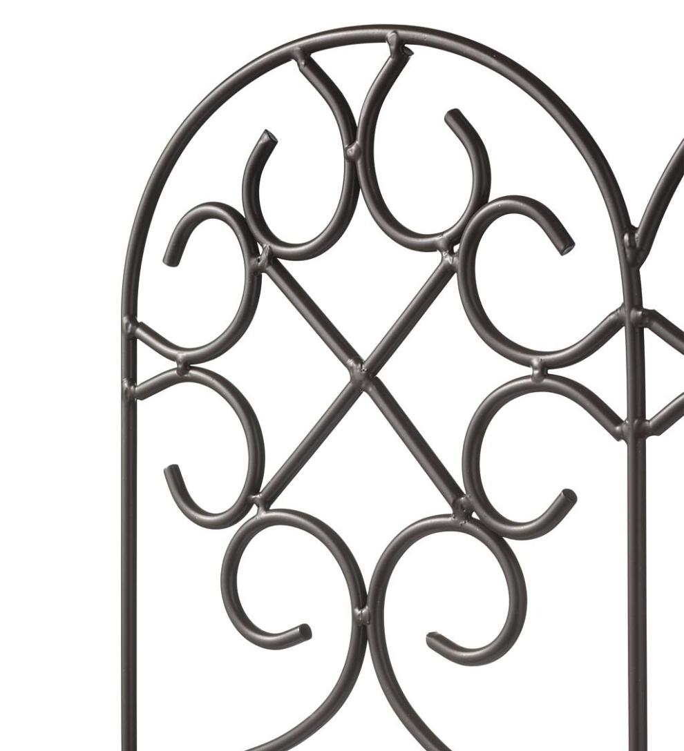 Plow &amp; Hearth Garden Fencing &amp; Edging | Yard &amp; Garden Iron Fence Wrought Iron Edging With Ground Stakes And Gunmetal Finish