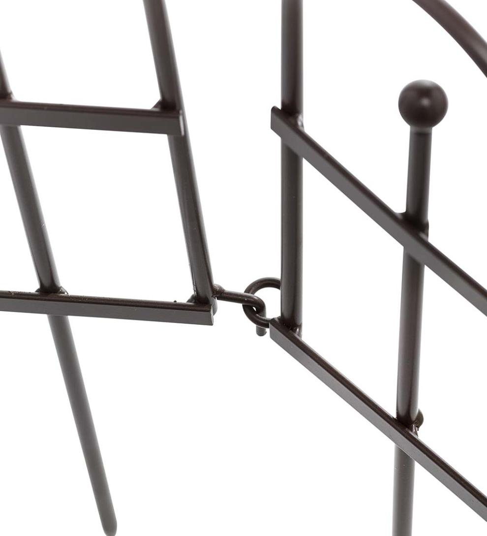 Plow &amp; Hearth Garden Fencing &amp; Edging | Yard &amp; Garden Iron Fence Wrought Iron Edging With Ground Stakes And Gunmetal Finish