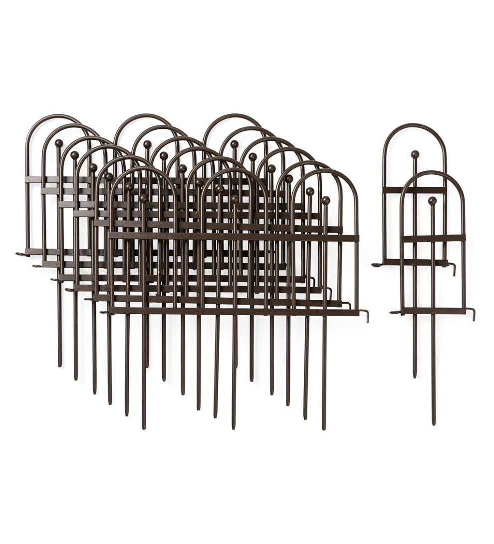 Plow &amp; Hearth Garden Fencing &amp; Edging | Yard &amp; Garden Iron Fence Wrought Iron Edging With Ground Stakes And Gunmetal Finish