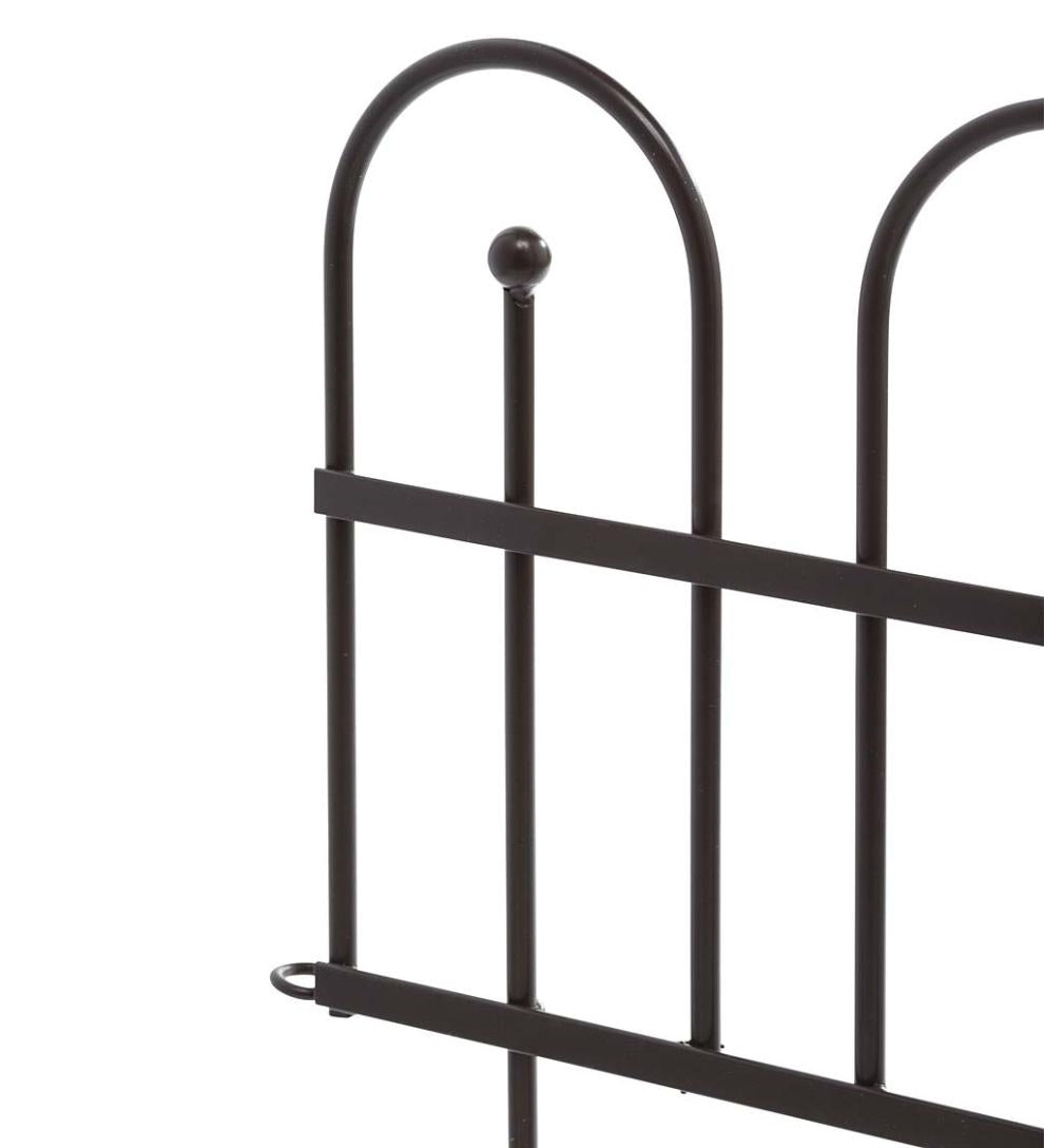 Plow &amp; Hearth Garden Fencing &amp; Edging | Yard &amp; Garden Iron Fence Wrought Iron Edging With Ground Stakes And Gunmetal Finish