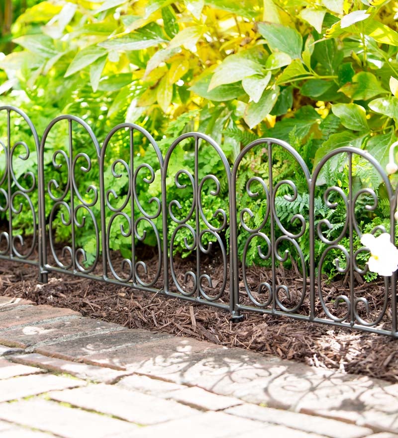 Plow &amp; Hearth Garden Fencing &amp; Edging | Yard &amp; Garden Montebello Wrought Iron Garden Edging