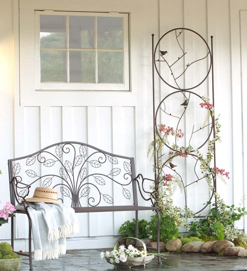 Plow &amp; Hearth Garden Stakes | Yard &amp; Garden Circle Of Birds Trio Garden Trellis