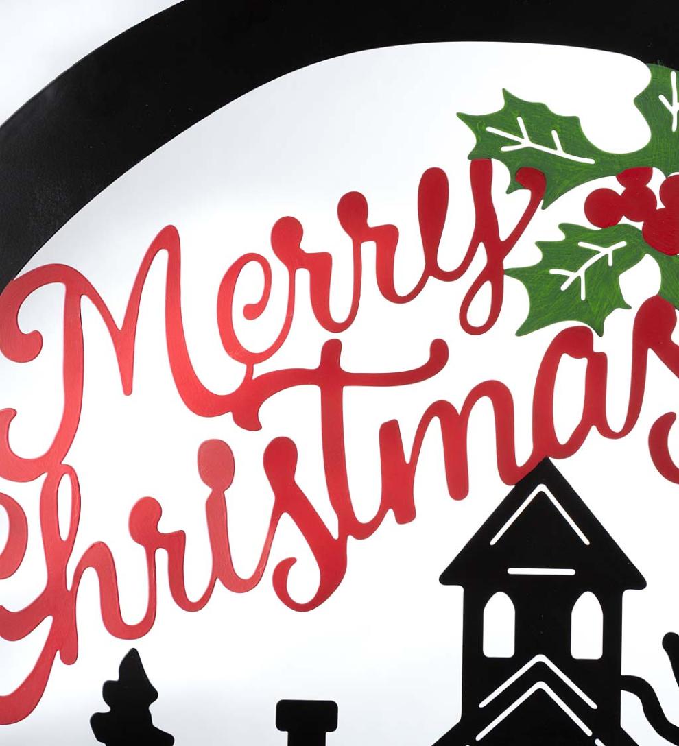 Plow &amp; Hearth Garden Stakes | Yard &amp; Garden Merry Christmas Vintage Truck Metal Holiday Trellis