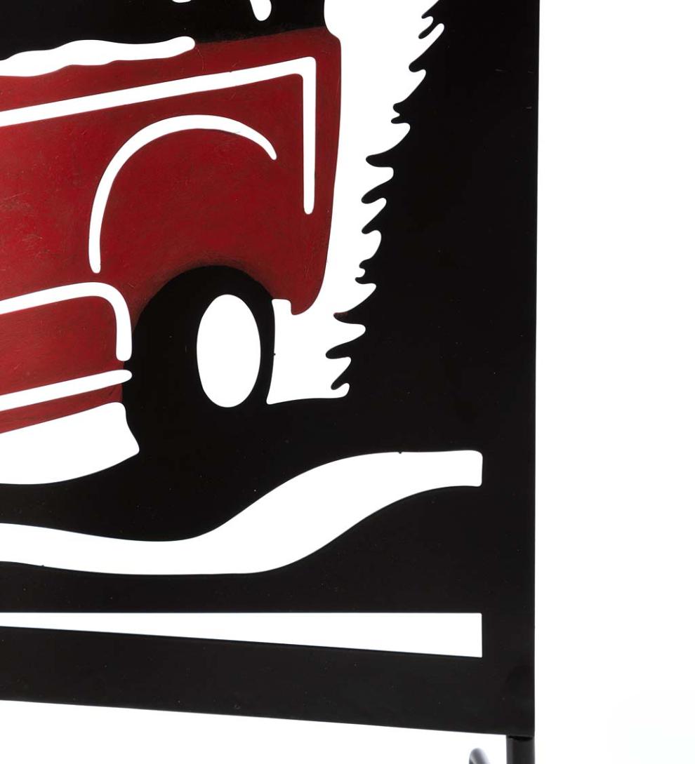 Plow &amp; Hearth Garden Stakes | Yard &amp; Garden Merry Christmas Vintage Truck Metal Holiday Trellis