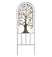 Plow &amp; Hearth Garden Stakes | Yard &amp; Garden Metal Arched Garden Trellis With Tree Of Life Design - Antique Copper