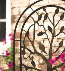 Plow &amp; Hearth Garden Stakes | Yard &amp; Garden Metal Arched Garden Trellis With Tree Of Life Design - Antique Copper