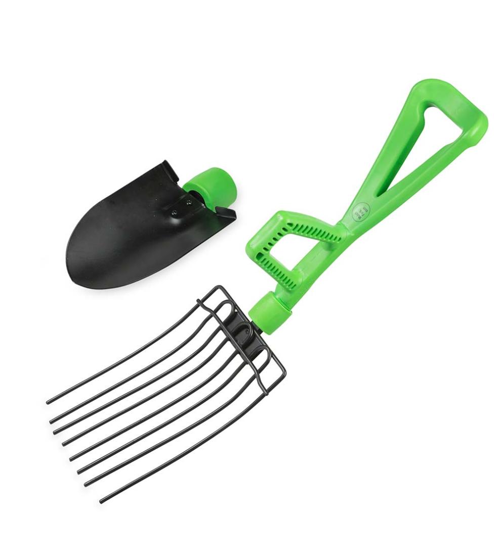 Plow &amp; Hearth Garden Tools | Yard &amp; Garden 2-In-1 Mulch Garden Fork With Ergonomic Design