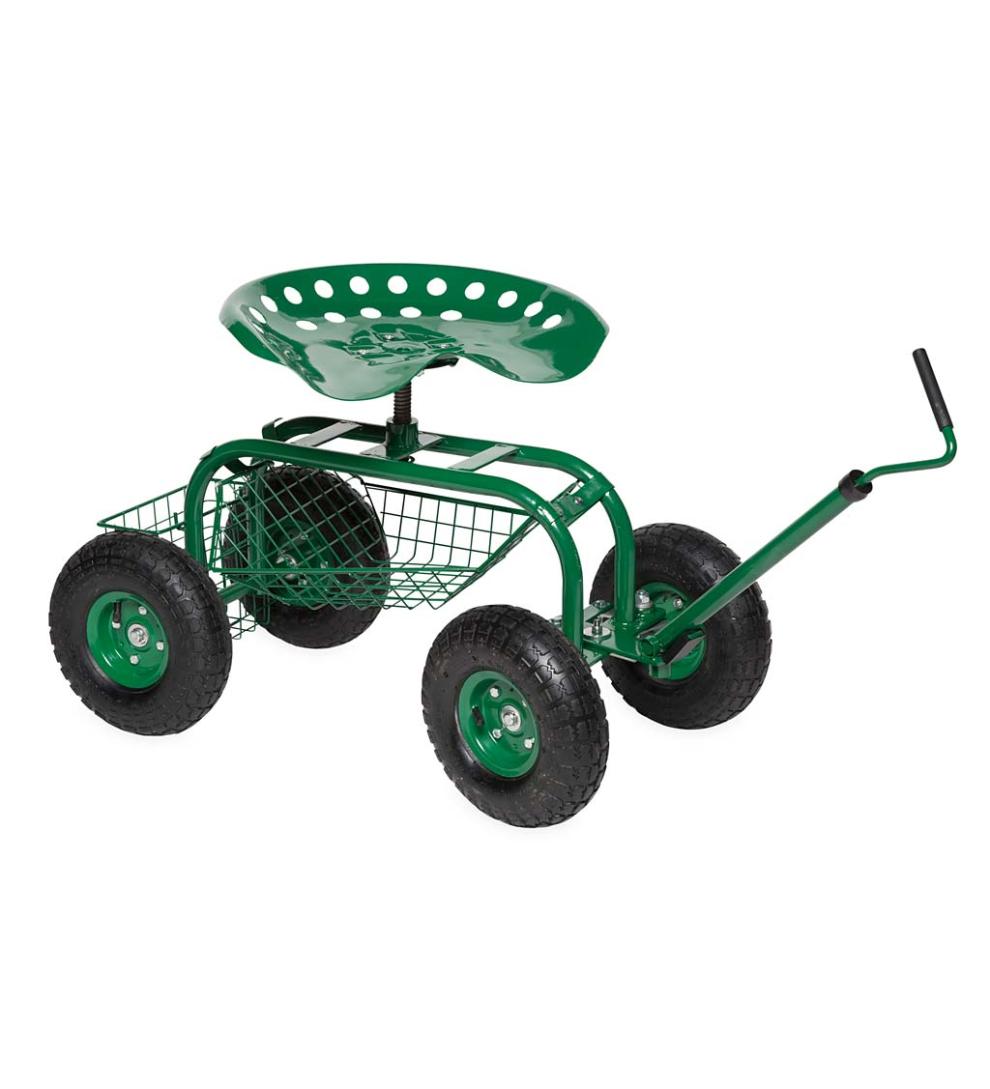 Plow &amp; Hearth Gardenworks® | Yard &amp; Garden Green Rolling Scoot-N-Do Garden Seat