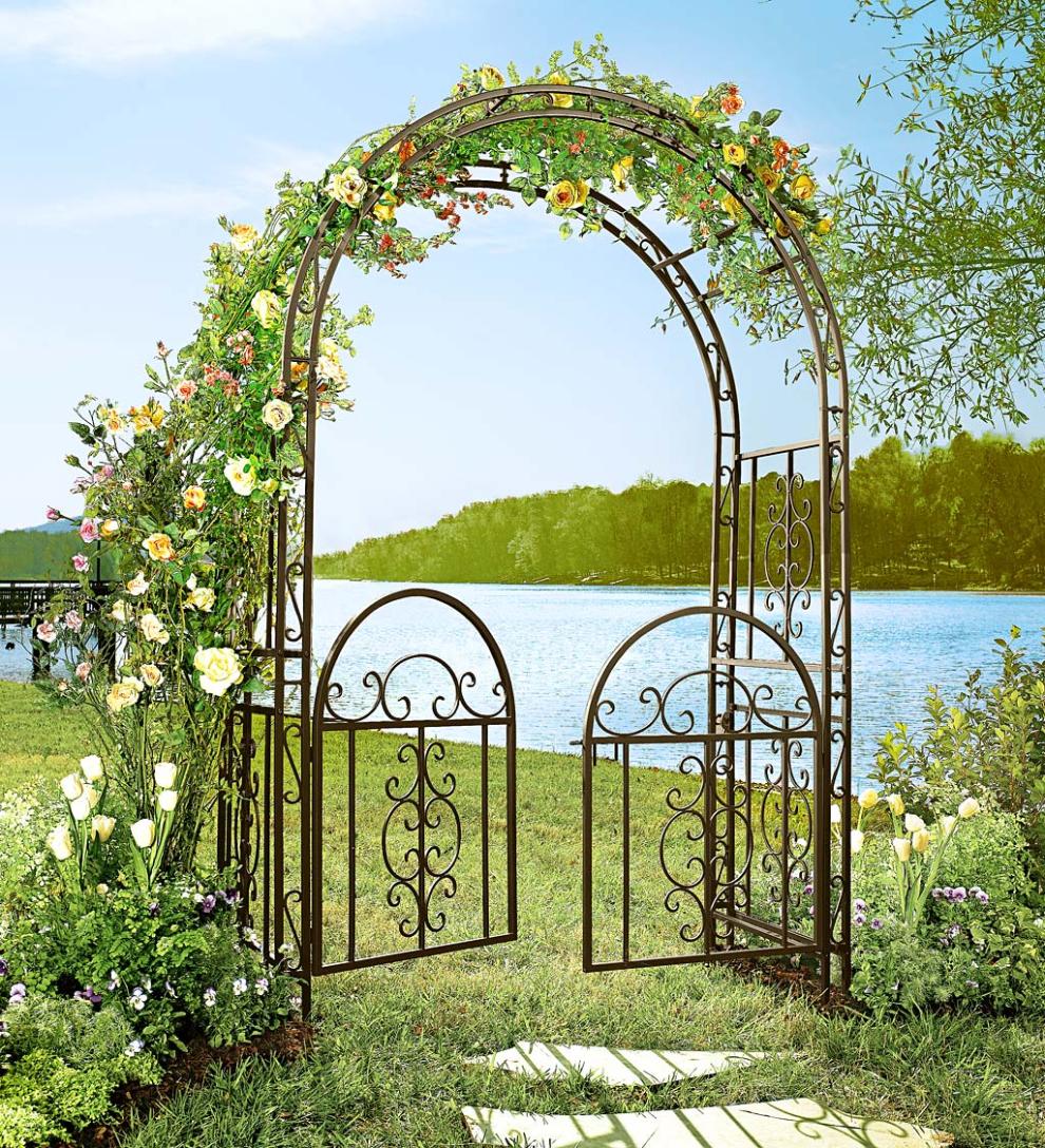 Plow &amp; Hearth Gardenworks® | Yard &amp; Garden Montebello Scrollwork Metal Garden Arbor