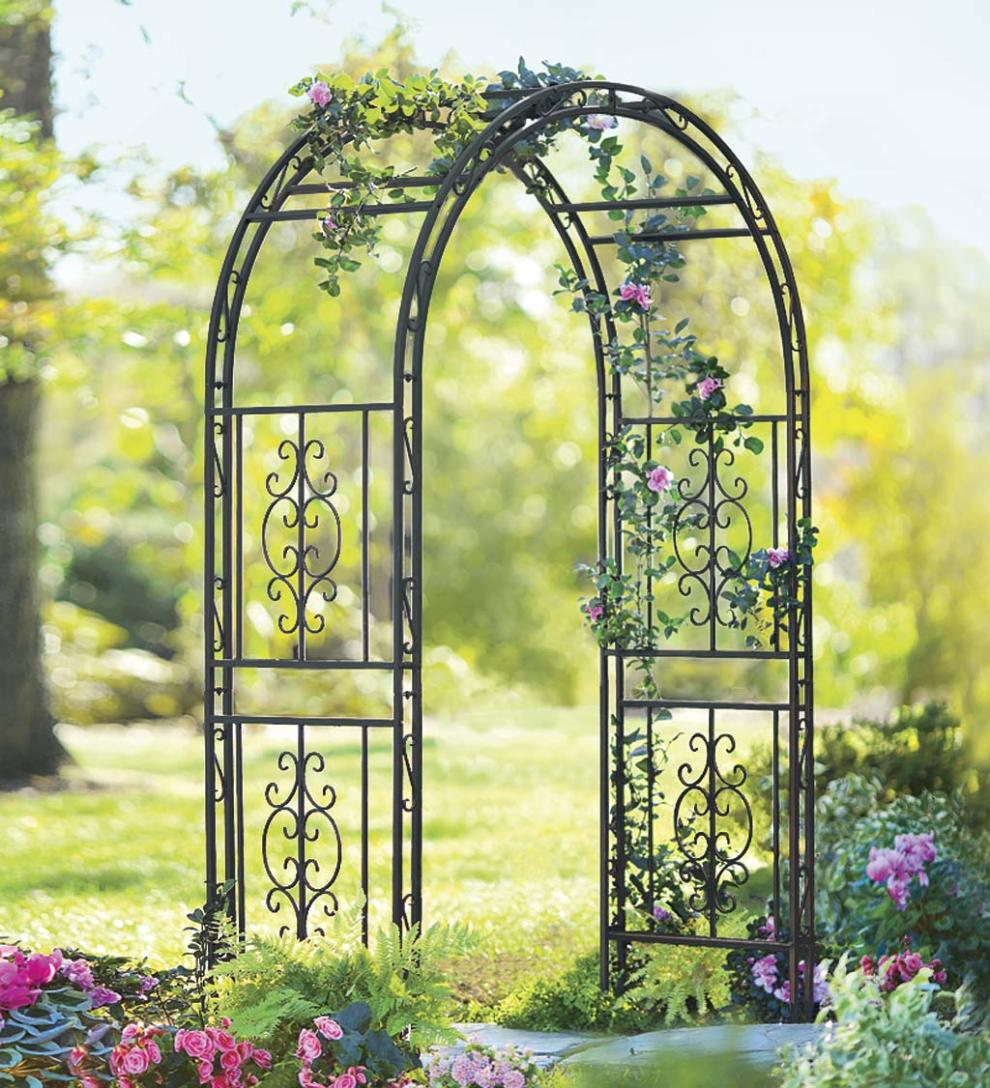 Plow &amp; Hearth Gardenworks® | Yard &amp; Garden Montebello Scrollwork Metal Garden Arbor