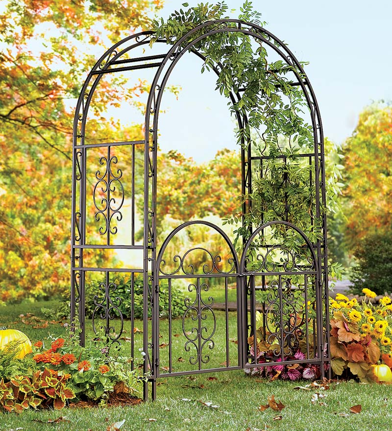 Plow &amp; Hearth Gardenworks® | Yard &amp; Garden Montebello Scrollwork Metal Garden Arbor