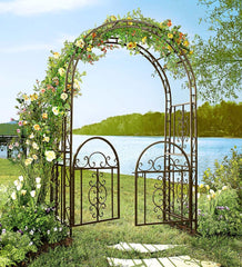Plow &amp; Hearth Gardenworks® | Yard &amp; Garden Montebello Scrollwork Metal Garden Arbor