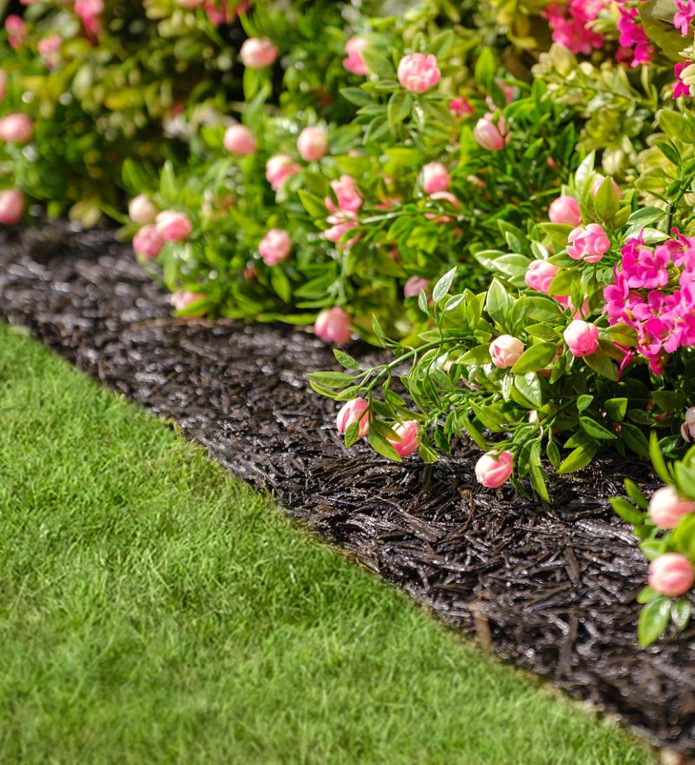 Plow &amp; Hearth Gardenworks® | Yard &amp; Garden Permanent Mulch Recycled Rubber Border
