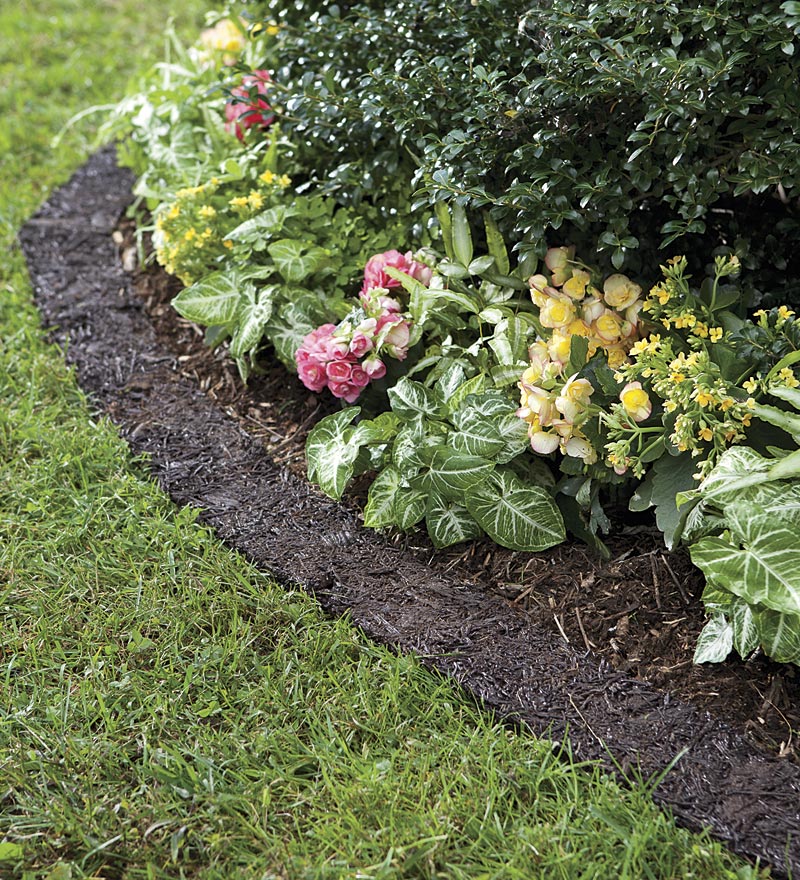 Plow &amp; Hearth Gardenworks® | Yard &amp; Garden Permanent Mulch Recycled Rubber Border