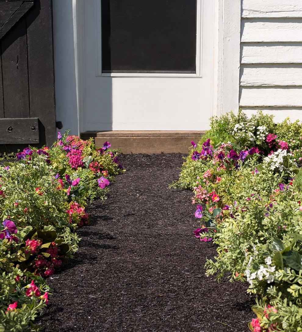 Plow &amp; Hearth Gardenworks® | Yard &amp; Garden Permanent Mulch Recycled Rubber Pathway