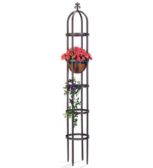 Plow &amp; Hearth Gardenworks® | Yard &amp; Garden Powder-Coated Steel Garden Obelisks And Basket Planter
