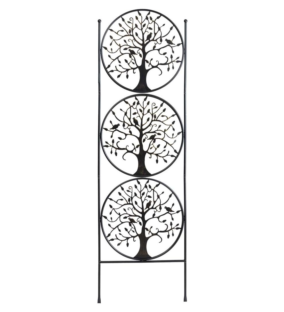 Plow &amp; Hearth Gardenworks® | Yard &amp; Garden Tree Of Life Circle Trio Metal Garden Trellis