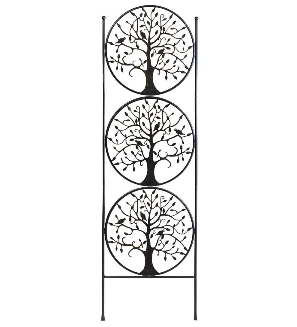 Plow &amp; Hearth Gardenworks® | Yard &amp; Garden Tree Of Life Circle Trio Metal Garden Trellis