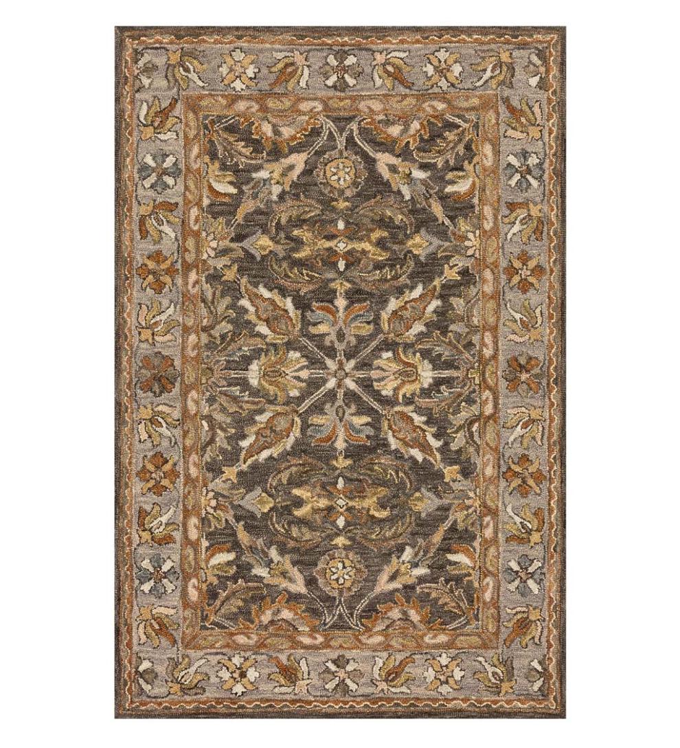 Plow &amp; Hearth Hearth Rugs | Fireplace &amp; Hearth Kensington Border Wool Rug