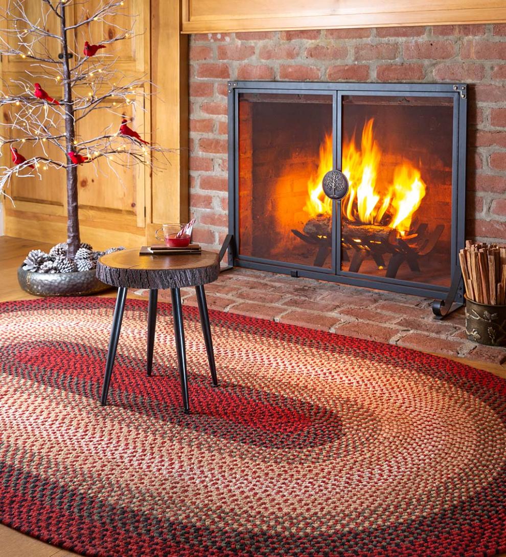 Plow &amp; Hearth Hearth Rugs | Fireplace &amp; Hearth Usa-Made Wool Braided Virginia Rug