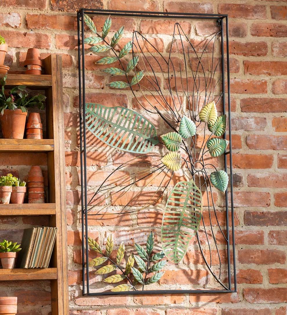 Plow &amp; Hearth Home Accents | Indoor Living 3D Metal Outdoor Botanical Fern Wall Art