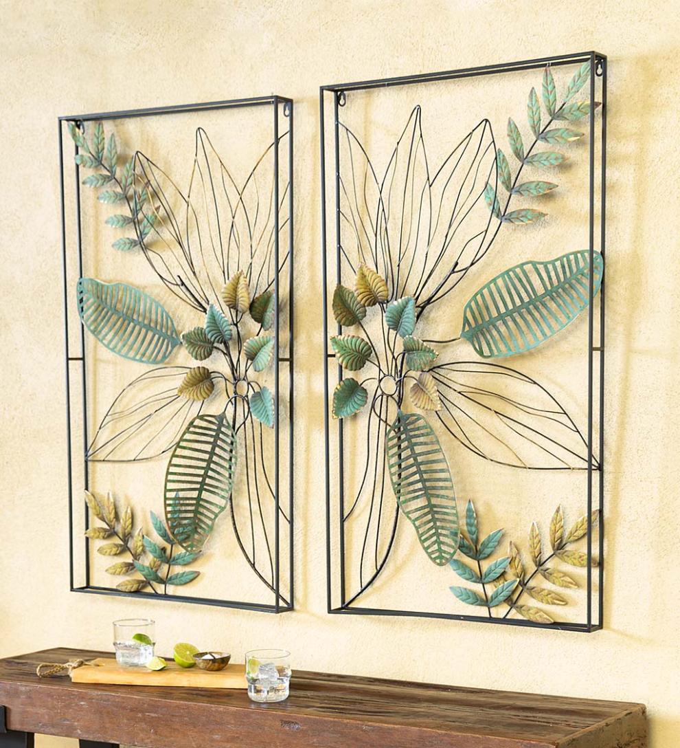 Plow &amp; Hearth Home Accents | Indoor Living 3D Metal Outdoor Botanical Fern Wall Art