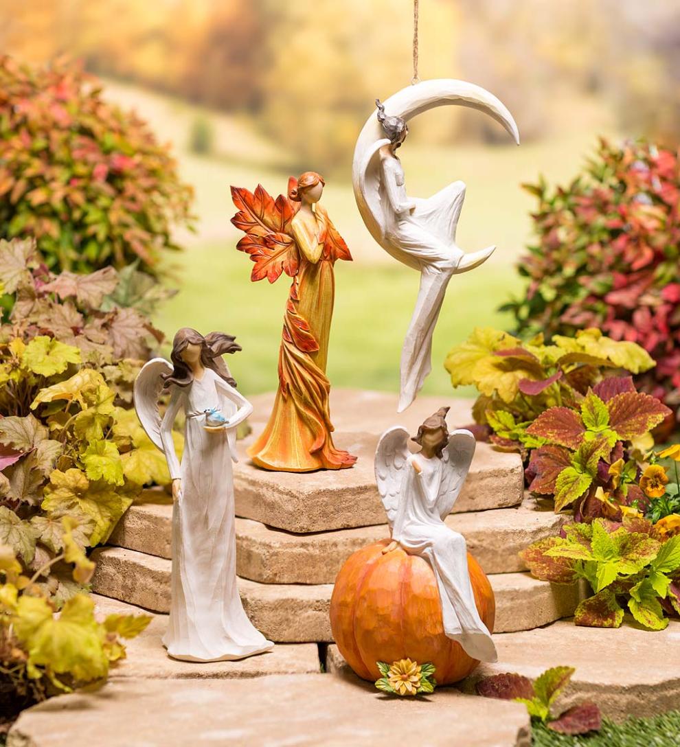 Plow &amp; Hearth Home Accents | Indoor Living Angel With Bird Statue