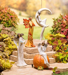 Plow &amp; Hearth Home Accents | Indoor Living Angel With Bird Statue