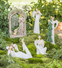 Plow &amp; Hearth Home Accents | Indoor Living Angel With Christmas Tree Indoor/Outdoor Holiday Sculpture