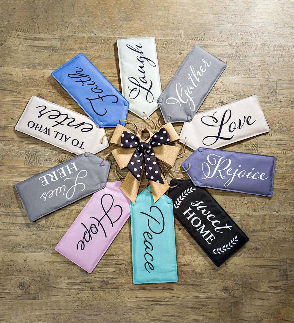 Plow &amp; Hearth Home Accents | Indoor Living Black And White Dot Door Tag Bow