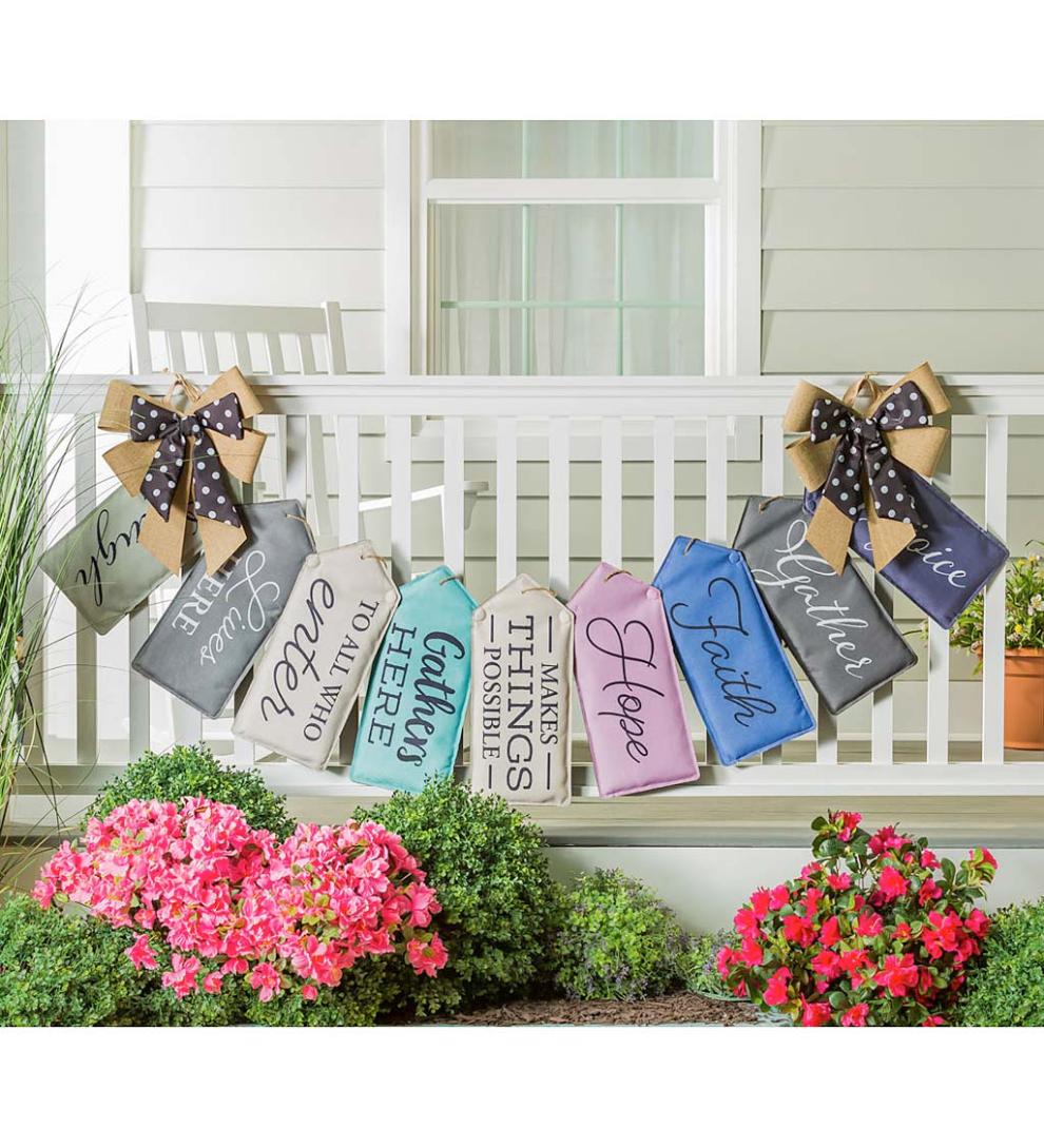 Plow &amp; Hearth Home Accents | Indoor Living Black And White Dot Door Tag Bow