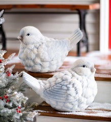 Plow &amp; Hearth Home Accents | Indoor Living Blue And White Snowbird Indoor/Outdoor Statues, Set Of 2