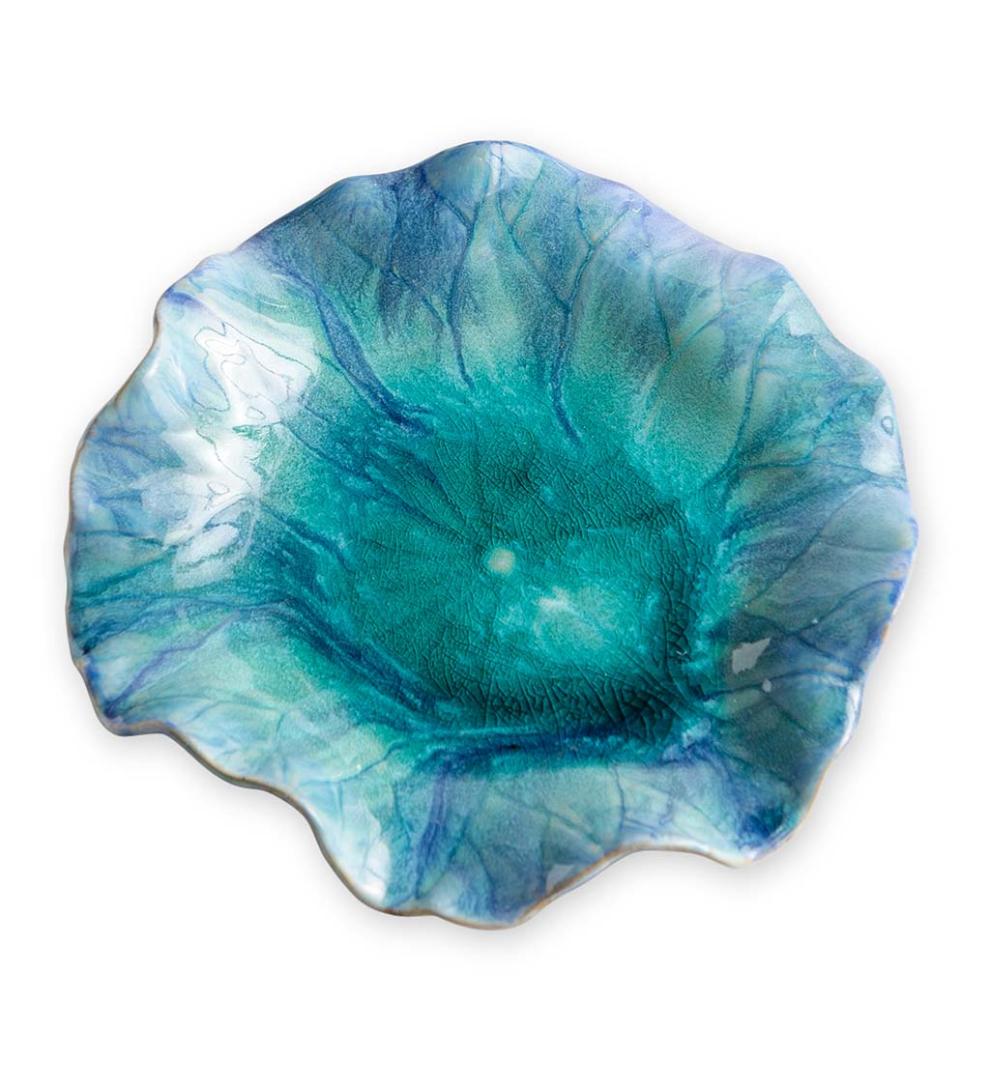 Plow &amp; Hearth Home Accents | Indoor Living Blue Ceramic Flower Blooms Wall Art, Set Of 3